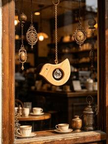 1/3pcs Thwooden Bird-Shaped Sun Catcher Can Be Hung On Balconies, In Gardens, Rooms, Windows, Etc., To Collect Sunlight. The Glass Crystal Ball With Its Sunlight-Scattering Pattern Is A Creative Home Decor Item; It Can Also Be Hung On A Car Rearview - Birds and Sunshine Catcher - View 6