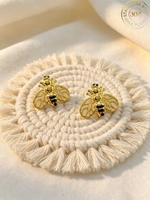 Bông tai hình ong tráng men, bông tai hình côn trùng dễ thương dành cho phụ nữ và bé gái, trang sức thời trang. - Nhiều màu - Xem 4
