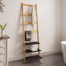 Coat Rack And Shoe Rack In Natural And Anthracite Bamboo - Natural Wood Color - View 4