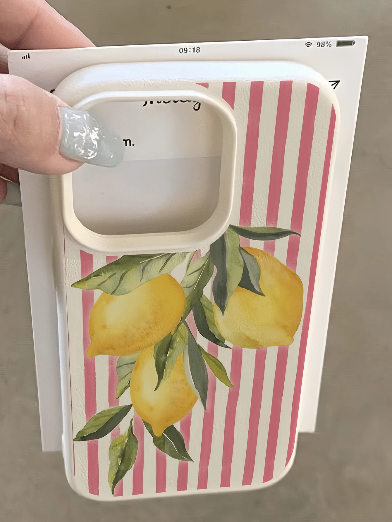 1pc White Striped Summer Lemon Minimalist Personalized TPU Shockproof Full Coverage Phone Case Compatible With Apple 17, 16, 15, 14, 13, 12, 11 Pro Max, Air, Series - Multicolor - View 1