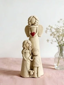 A Unique Mother's Day Gift - A Resin Family Angel Sculpture Full Of Love, Suitable For Placing In The Living Room, Bedroom, Foyer, Study Or On The Coffee Table. This Is A Heartwarming Mother's Day Gift. - A - View 5
