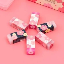6pcs/Set Sakura Theme Erasers, Clean Without Residue, Assorted Floral Patterns - Stationery & School Supplies, Back To School Essential, Office Work Must-Have - Multiple Styles - View 9
