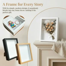 1 buah Bingkai Foto 3D Berongga Kayu DIY, Kotak Pajangan Bunga Kering, Dekorasi Foto Mini, Kotak Hadiah yang Dipersonalisasi, Cocok untuk Ulang Tahun Keluarga dan Teman, Aksesori Dekorasi Museum Bingkai Foto Resin Mini - persegi panjang - View 10
