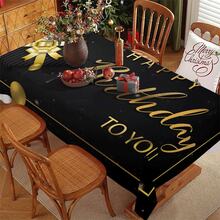 1pc Happy Birthday Pattern Printed Tablecloth - 100% Polyester, Rectangular, Woven, Suitable For Home Kitchen Dining Room, Party Dinner, Picnic, Date, Wedding, Birthday Party Decoration, Indoor & Outdoor Use - MultiWarna - View 14