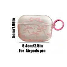 Apple 1/2/3/4, Pro/Pro2 Protective Case, Pink Bow Design With Keychain, Travel Protection Accessory - Multicolor - View 9