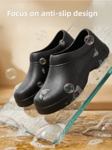 Waterproof, Anti-Slip, Oil-Resistant Chef Shoes, Fishing Shoes, Cleaning Shoes, Restaurant Shoes. Wide Toe Box, Reinforced Sole For Durability And Comfort. Suitable For Daily Walking, Sports, Commuting, All Seasons - Black - View 3