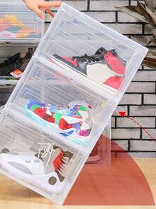 Caja para Zapatos de Acrílico, Tenis, Sneakers, Zapatillas, Gorras Cajas Apilables Muebles Organizadores de Zapatos, Joyas, Bisutería - transparente - Ver 3