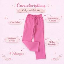 Children's Lined Sweatpants For Girls, Thick Fabric, Premium Line Pantaloons - Lạc đà - Xem 4