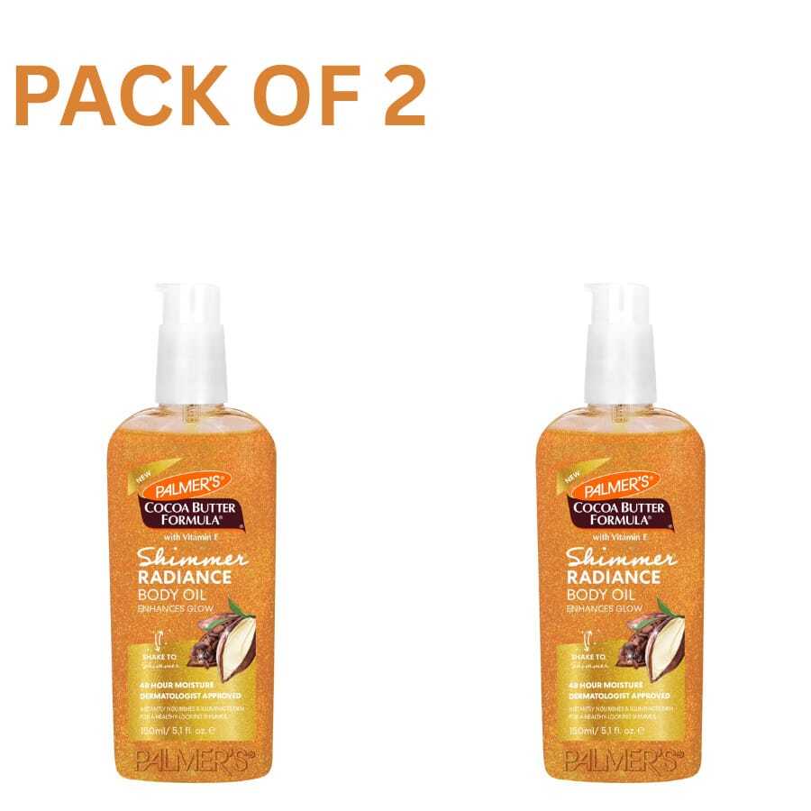 Palmer's Aceite corporal con brillo de manteca de cacao de Palmer con vitamina E, paquete de 2 aceites hidratantes de brillo ligero (cada uno de 5.1 onzas) - 5ml - Ver 1