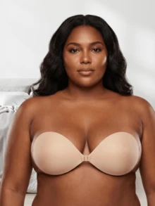 4/2 Pieces Of Solid-Colored Self-Adhesive Bra Stickers, Designed Specifically For Larger Breasts To Enhance Their Appearance; Invisible Bras; Silicone Bras Without Straps. - Multicolor - View 1