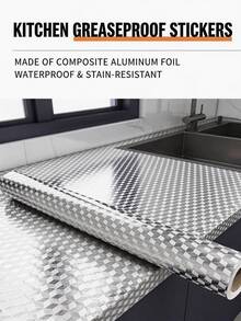 1 cuộn vật liệu composite nhôm 40cm*3m/10m, giấy dán chống dầu mỡ nhà bếp, chịu nhiệt, chống thấm nước, chống ẩm, tự dính, thích hợp cho tủ bếp, nhà cửa, dễ sử dụng và bảo trì. - Khối lập phương - Xem 1