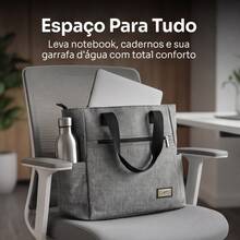 Women's Large Durable Daily Shoulder Bag With Side Pocket Work College - 灰色 - 查看 2