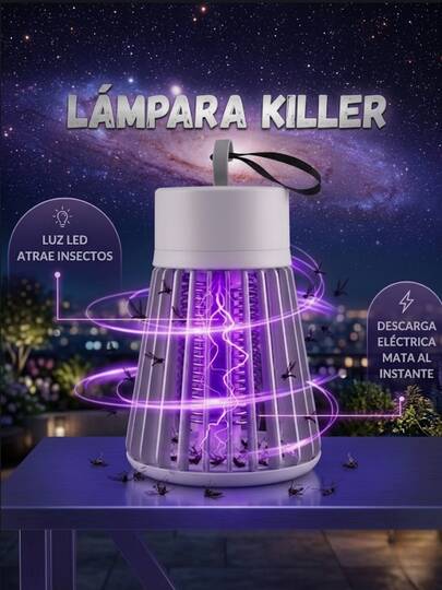 Lámpara Mata Mosquitos Eléctrica Elimina Moscas Luz LED Repelente Recargable USB