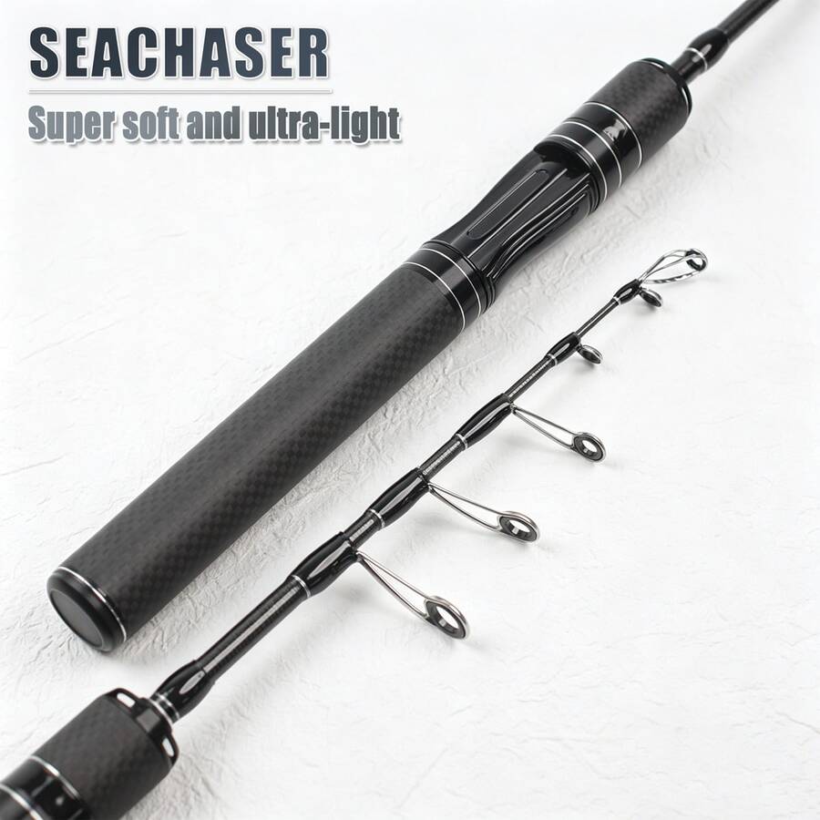 SEACHASER Ultra Light 77g Casting/Spining Rod KR Guide System Medium Power Carbon Lure Rod 5'11" Saltwater Freshwater - Black - View 1