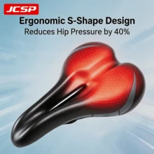 JCSP Comfortable Bicycle Seat, Perforated Ventilation Design, Waterproof And Wear-Resistant Widened And Thickened Seat Surface Bicycle Saddle, Suitable For Road And Mountain Bikes - Multicolor - View 6