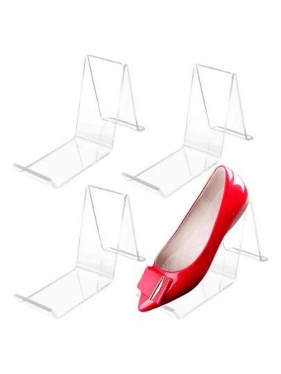 1/2pcs 6.1" X 3.14" X 3.14" Clear Acrylic Shoe Display Rack, Transparent Sandal/High Heel Shoe Organizer Holder, Suitable For Home & Collection Display
