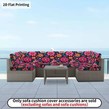 1pc/2pcs/6pcs/8pcs Digital Printed Outdoor Sofa Cover, Floral Mandala Pattern Design, Protect Sofa Furniture Home Decor, Machine Washable Patio Cushion Cover With Elastic Band, Outdoor Sofa Seat Cushion Cover, Patio Furniture Cover, Living Room Furniture Protector, Suitable For Garden, Park, Indoor And Outdoor Sofa Cushion, Sectional Sofa And Armchair - A - View 10