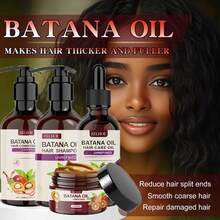 1 Set,Batana Oil Volumizing Hair Care Set,Deeply Moisturizes Hair, Creates Smooth And Soft Hair, Improves Frizzy Hair, Repairs Split Ends, Makes Hair Plump And Fluffy, Refreshing And Non-Greasy - màu nâu - Xem 2