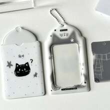 1pc Black Cat Pattern Card Holder, Slim Portable Transparent Hard ID Badge Holder With Adorable Kitten Design, Perfect For Students School ID, Bus Card, Bank Card And Daily Card Storage, Ideal Gift For Girls And Cat Lovers, Back To School - Card Sleeve - View 7
