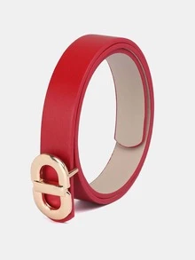 1pc/4pcs Solid Color Casual PU(Polyurethane) Women's Decorative Belt Suitable For Daily Use With Double D-Ring Buckle - A - View 12