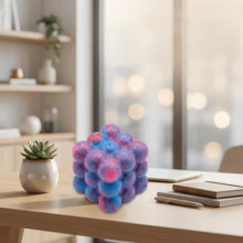 5cm Nee Doh Flow Pattern Cube Malt Syrup Ultra-Thin Squishy - Cube Stress Relief Toy, Sticky Slow-Rebound Pressure Reducing Gadget, Creative Desk Soothing Gift - Festival Gift, Creative Surprise, Perfect Present - Multicolor - View 7