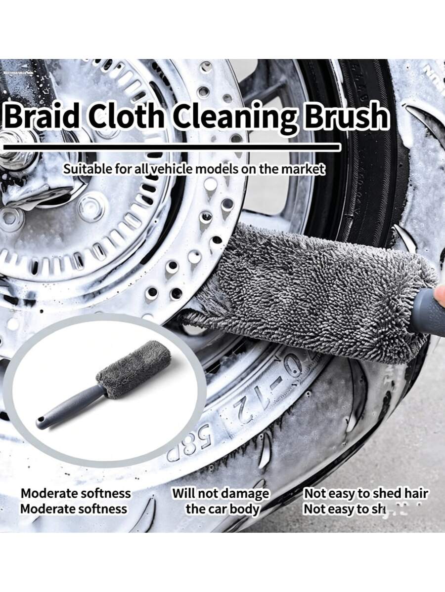 1 cái, Chổi vệ sinh lốp xe bằng sợi microfiber cán dài, Chổi lốp xe, Chổi vệ sinh vành bánh xe, Chổi rửa xe cầm tay, Chổi vệ sinh chi tiết, Bảo dưỡng xe, Dụng cụ vệ sinh, Dụng cụ làm sạch, Sẵn sàng cho năm học mới - A - Xem 1