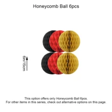 14 Pack Red Black And Gold Party Decorations Kit, Hanging Paper Lanterns & Fans For Casino Night, Red Carpet, Movie Theme Party, Game Night, Hibachi Party And Graduation - Black and Red Lantern Cover - View 4
