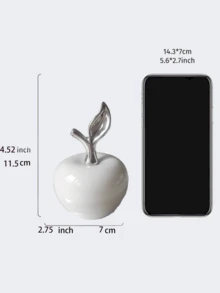1件樹脂蘋果裝飾品，現代黑/白色水果雕塑附金箔，奢華家居裝飾配件，適用於客廳、書桌、層架，入厝禮物，桌面中心裝飾，極簡美學裝飾，房間裝飾，家居裝飾，節日必備 - 多色 - 查看 12