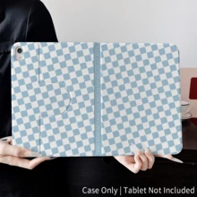 1个蓝色棋盘格纹平板电脑保护套，适用于iPad，360°旋转可折叠智能保护套 - 兼容iPad Air 6/5/4、iPad 10 (10.9英寸)、iPad Pro 2024/Air M3/A16 2025 - 非常适合工作、旅行和居家使用，兼容小米平板电脑、三星平板电脑、小米平板电脑5/6/8、华为MatePad平板电脑 - 彩色 - 查看 1