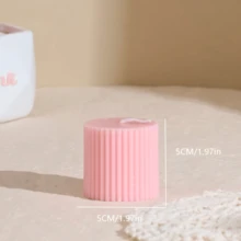 1支条纹柱形蜡烛，大型高浮雕柱形蜡烛，现代家居装饰蜡烛，手工大豆蜡香薰蜡烛，优雅装饰蜡烛，是家居装饰、派对、节日、婚礼、生日和特殊场合营造浪漫氛围的理想之选，也是送给女士和朋友的绝佳礼物（粉色） - B - 查看 14