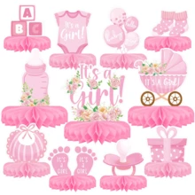 Baby Shower Decoration Set - Set Includes Pink/Blue Honeycomb Center Decor, Baby Display And Theme Table Decoration, Suitable For Baby Girl/Boy Shower Decoration - Multicolor - View 8