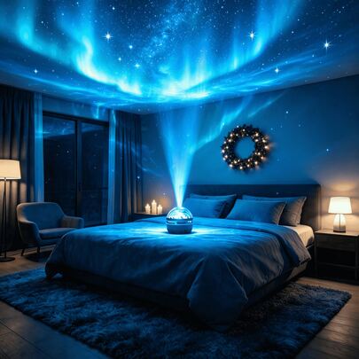 儿童卧室星空投影仪极光夜灯 USB供电生日派对装饰