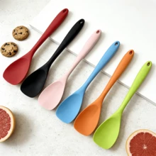 2/4pcs Heat-Resistant Silicone Spatula, Seamless Non-Stick Soft Scraper, Suitable For Salad Mixing, Baking, 6 Colors - Multicolor - View 1