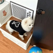 Bộ quần áo hình trái tim nhẹ, có thể mặc hai mặt dành cho chó và mèo, trang phục mùa xuân/thu thời trang cho chó Teddy, Pomeranian, Schnauzer và các thú cưng nhỏ khác. - trắng - Xem 8