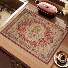1 Soft Absorbent Kitchen Countertop Drying Mat, With Non-Slip Rubber Base, Quick-Drying Waterproof Placemat For Tableware And Coffee Machines, Multi-Functional Heat-Insulating Diatomaceous Earth Household Mat - Multicolor - View 3