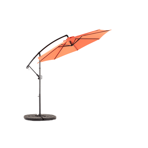 14.8 Ft Double Sided Outdoor Umbrella Rectangular Large With Crank(Orange) (No Base) - A - View 4