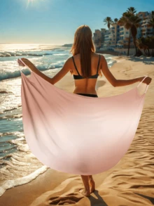 Đầm đi biển bằng chiffon ombre dành cho nữ 26SS, áo khoác ngoài bikini bất đối xứng cho kỳ nghỉ. - Nhiều màu - Xem 4