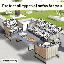1pc/2pcs/6pcs/8pcs Floral Vein Pattern Digital Print Outdoor Sofa Cover, Floral Vein Garden Theme Washable Patio Cushion Cover With Elastic Band Closure, Outdoor Sofa Seat Cushion Cover, Patio Furniture Cover, Living Room Furniture Protector, Suitable For Garden, Park, Indoor And Outdoor Sofa Cushions, Sectional Sofa And Armchair - A - View 5