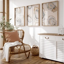3 Piecesoyster Watercolor Wall Painting Set, Shell Painting Decoration, Soft Colors, Seaside Home Decoration, Dining Room And Kitchen Decorative Painting, Seaside Art. - A - View 4