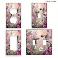 1pc [2D Printed] Floral & Hummingbird Decorative Light Switch And Outlet Cover Plate, Durable And Easy To Install, Suitable For Residential And Commercial Spaces - Star - View 1