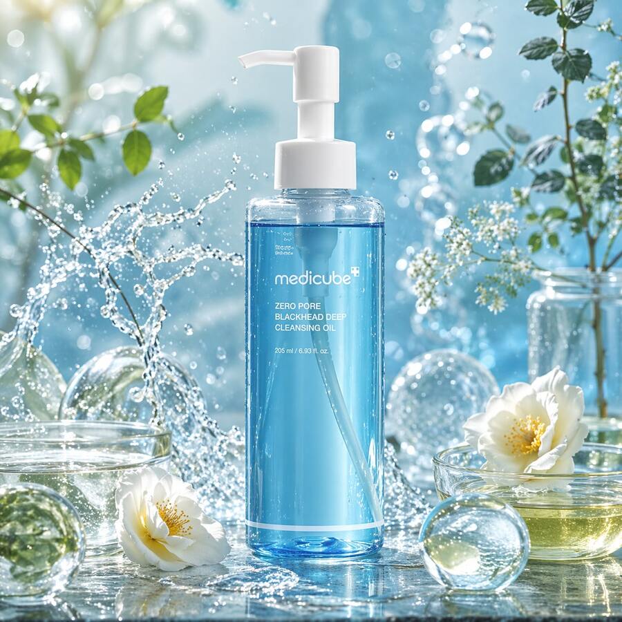 MEDICUBE - ZERO PORE HEAD BLACKHEAD DEEP CLEANSING OIL 205ML - BHA (Axit Salicylic) - Xem 1