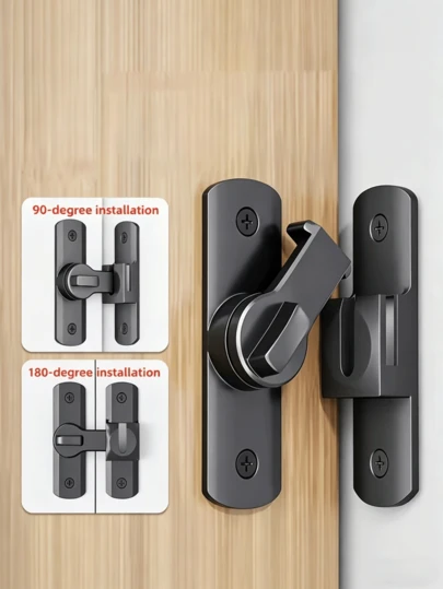 1pc Heavy Duty Safety Lock For Baby/Toddler, Adjustable 90°/180° Sliding Bolt Lock, Anti-Theft Door Lock For Commercial/Residential Use, Suitable For Bathroom, Home, Office, Garage, Nursery
