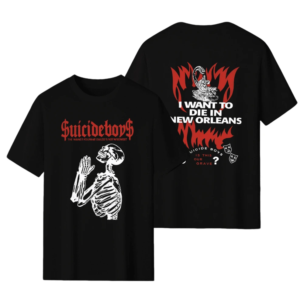 Suicide Baby - Men's G59 Tour Top T-Shirt Printed Sweatshirt Retro Gothic Punk Sweater Oversized Streetwear Hip Hop Fashion 2026 Men's Clothing - màu đen - Xem 1
