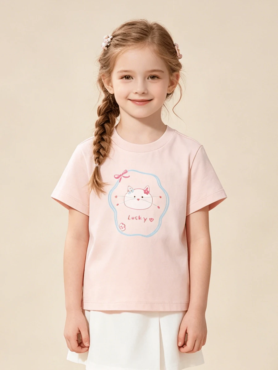 Balabala New Cartoon Pattern Short Sleeve T-Shirt, Suitable For Boys And Girls - White Red - View 1