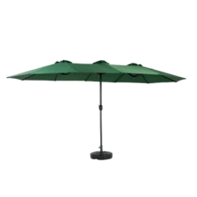 14.8 Ft Double Sided Outdoor Umbrella Rectangular Large With Crank (Dark Green)(No Base) - A - View 3