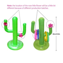 2 Sets Inflatable Cactus Ring Toss Game, PVC Tear-Resistant Material, Portable And Easy To Store, Beach Pool Outdoor Throwing Toy, Party Water Park Interactive Prop - Multicolor - View 4
