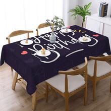 1pc Happy Birthday Pattern Printed Tablecloth - 100% Polyester, Rectangular, Woven, Suitable For Home Kitchen Dining Room, Party Dinner, Picnic, Date, Wedding, Birthday Party Decoration, Indoor & Outdoor Use - Multicolor - View 1