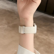 新款藝術優雅尼龍花卉錶帶，相容 38/40/41/42/44/45/46/49mm，適用於 Ultra/S10/9/8/7/6/5/4/3/2/1 - 星光純色 - 查看 3