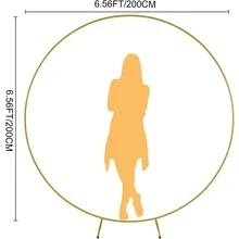 1 Set 1.8m/2m Diameter Round Metal Wedding Arch Backdrop Stand, Balloon Arch Decor Photography Background, Suitable For Wedding, Anniversary, Birthday Party, Bridal Shower And Other Occasions - Gold - View 9