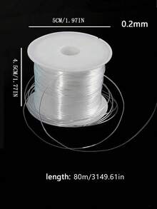 Dây thun nylon trong suốt, vô hình, độ dày 0.2mm/0.3mm tùy chọn, có đuôi chỉ chống tuột và khe cuộn dây, dùng cho vòng tay, dây chuyền, làm trang sức, DIY, may vá. - Dây câu - Xem 9